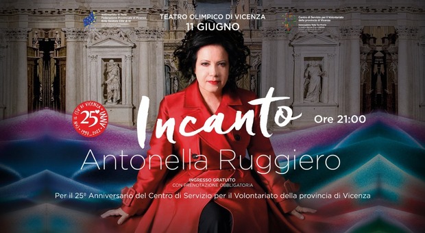 L'11 giugno alle 21 Antonella Ruggiero si esibirà al teatro Olimpico di Vicenza