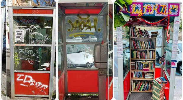 Roma, le vecchie cabine telefoniche diventano librerie: ecco le biblio-cabine all'Appio