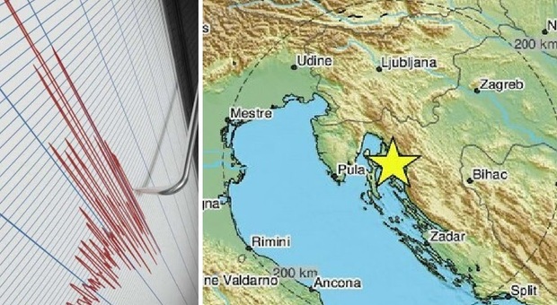 Terremoto scuote l'Adriatico: epicentro in Croazia, scossa di Magnitudo 5.0 sentita anche nelle Marche
