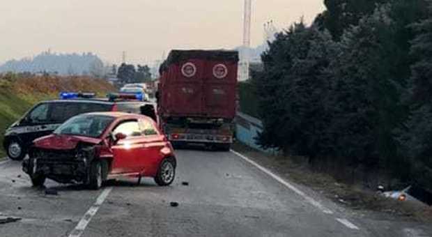 Un'immagine dell'incidente di oggi ad Arzignano