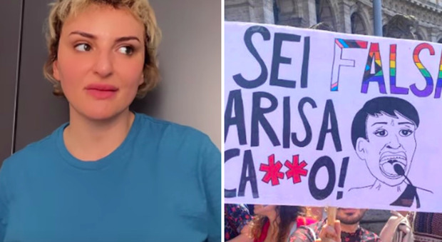 Roma Pride, spunta il cartello per Arisa: «Sei falsa c***». Ma è una citazione di una vecchia lite a X Factor