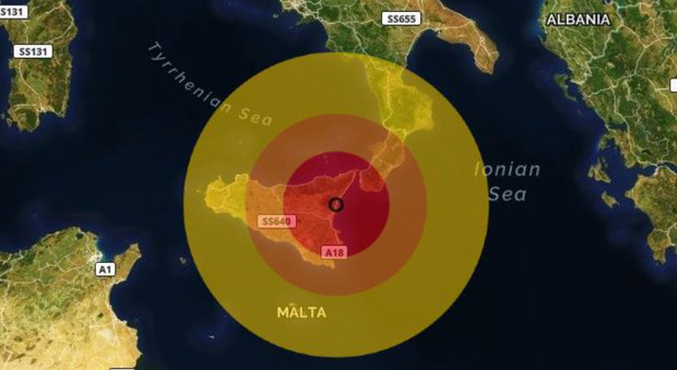 Terremoto a Catania, scossa di magnitudo 3.3. L'epicentro a Santa Venerina