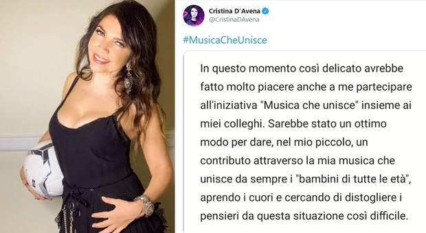 Cristina D'Avena esclusa dallo show “Musica che unisce”, lo sfogo sui social: «Volevo esserci»