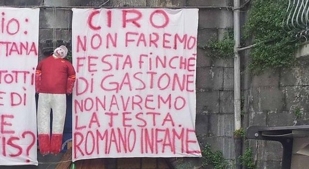 Ultrà ferito, manichino romanista impiccato e minacce di morte contro "Gastone" nel quartiere Sanità di Napoli