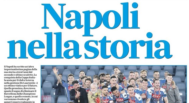 «Napoli nella storia», giovedì in omaggio con Il Mattino l’inserto sulla vittoria della Coppa