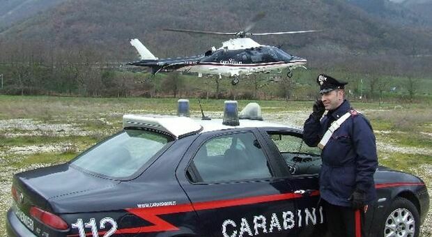 I carabinieri nella zona del Laceno