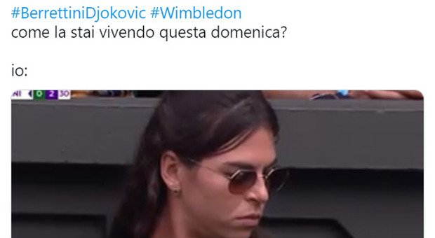 Berrettini, la fidanzata "preoccupata" in tribuna scatena i social: «Noi oggi come Ajla a Wimbledon»