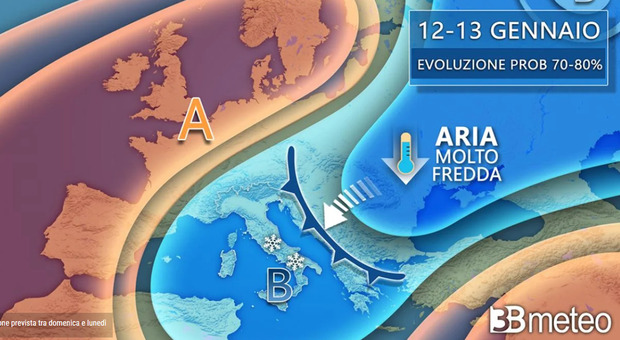  -5 a Milano, 0 gradi a Roma e neve a bassa quota