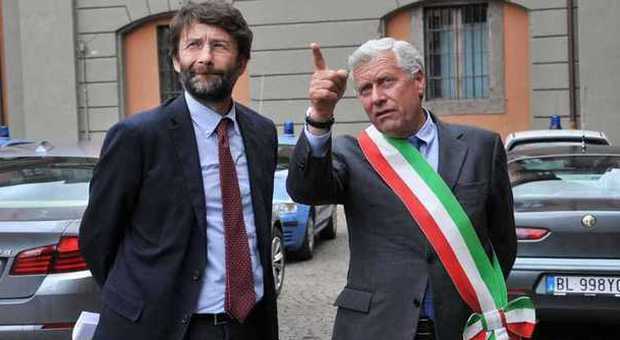 Il ministro Dario Franceschini e il sindaco Leonardo Michelini