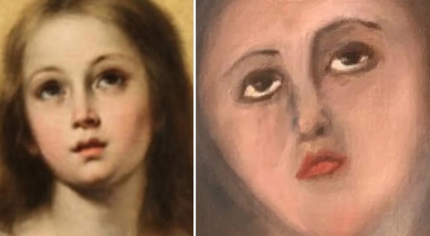 Fa ripulire il dipinto della Vergine Maria di Murillo: il risultato è un disastro