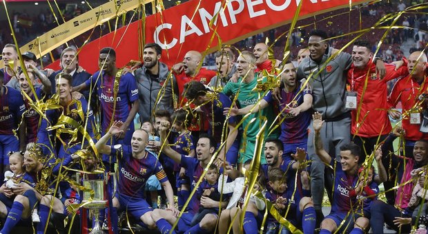 Copa del Rey, il Barcellona ne fa 5 al Siviglia e vince il trofeo. Montella ko