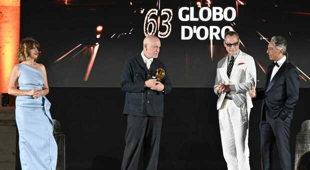 Il grande cinema italiano trionfa alla 63ma edizione del Globo d'oro: premiati Malkovich, Bellocchio, Leo e Colapesce-Dimartino. Omaggio a Nuti