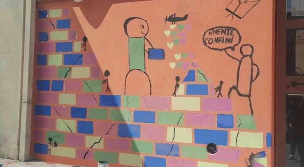Anagni. Cancellato per sbaglio un murales realizzato dai bambini della scuola di Finocchieto