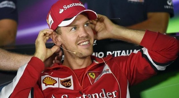 Sebastian Vettel durante la conferenza stampa di Monza