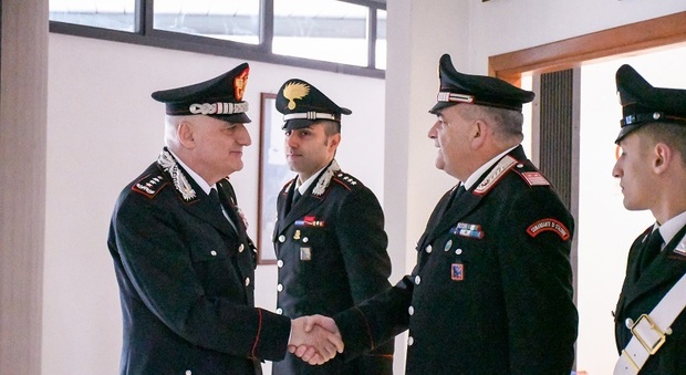 Il generale dei carabinieri Enzo Bernardini, comandante “Podgora”, in visita al comando provinciale di Rieti