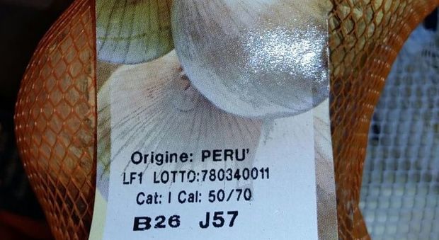 L'etichetta delle cipolle del Perù
