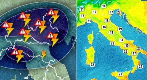 Il ciclone Circe arriva sull’Italia, temporali e grandinate: temperature giù di 8-10 gradi. A Milano torna l'allerta nel weekend