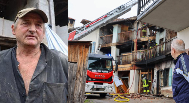 Incendio in casa, vicino eroe si getta nel fuoco e salva l'anziano