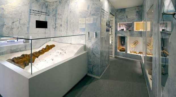 Una sala del museo Marmolada Grande Guerra