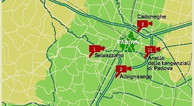 Autovelox, ecco la mappa: 32 implacabili postazioni sulle strade del Padovano /Guarda