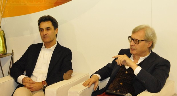 L'assessore Moreno Pieroni e Vittorio Sgarbi