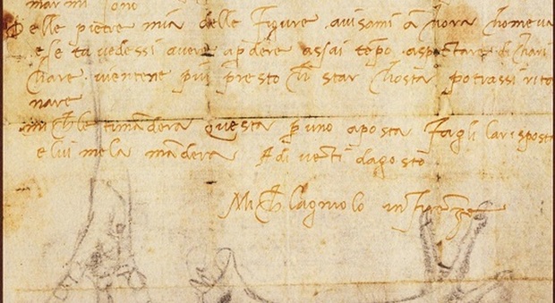 L'autografo di Michelangelo esposto al Cordellina