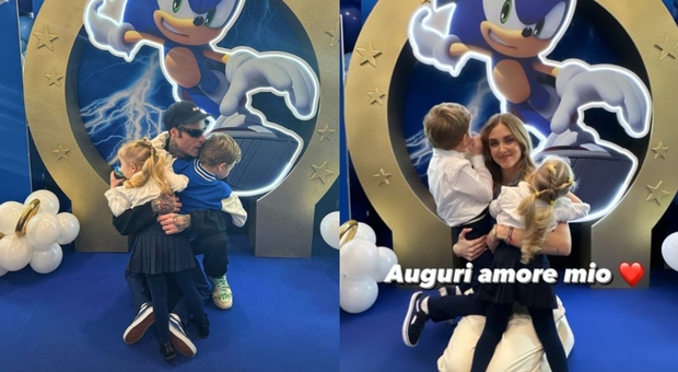 Chiara Ferragni e Fedez insieme alla festa del figlio Leone: su Instagram le foto di famiglia (ma sempre separati)