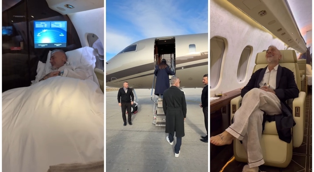 Gianluca Vacchi compra un jet privato da 50 milioni: le iniziali sull'ala, il letto king size e la cucina di lusso. «Sogno che diventa realtà»