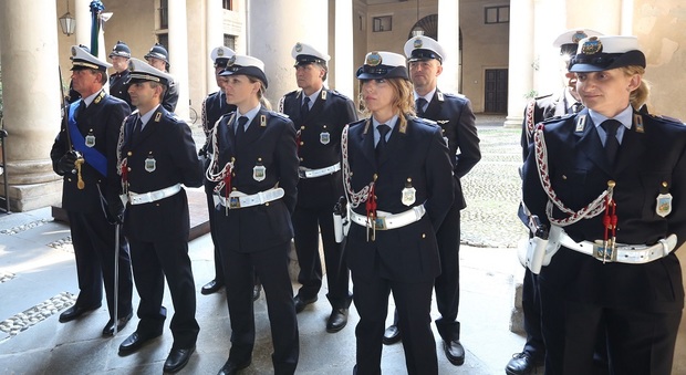 Gli agenti della polizia locale di Vicenza