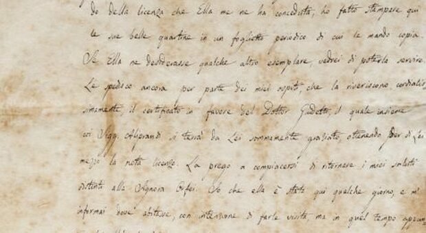 Napoli, una lettera rara di Leopardi entra a far parte della Biblioteca Nazionale