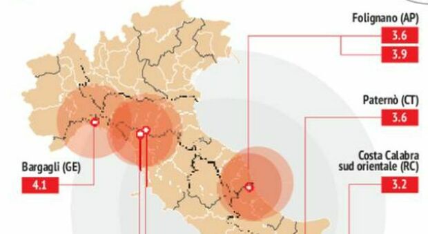 Terremoto in Italia, sette scosse in sei regioni: «Gli episodi non collegati»