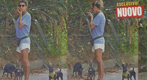 Elisabetta Canalis porta a spasso i suoi cagnolini a Los Angeles