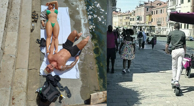 Turismo cafone a Venezia: giri in monopattino e sole in costume a Ferragosto