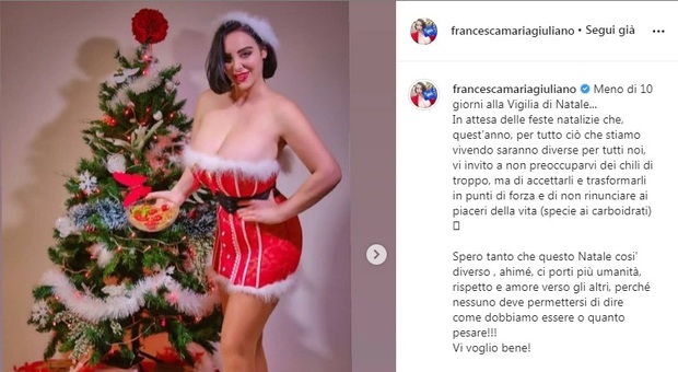Il post sexy natalizio di Francesca Giuliano, a gennaio in tv con «Avanti un altro»