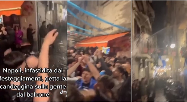 Napoli, stanco dei festeggiamenti getta acqua sui tifosi. Sui social: “È candeggina, ragazzo in ospedale”