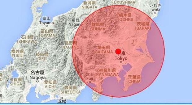 Giappone, terremoto di magnitudo 5.6 a nord di Tokio