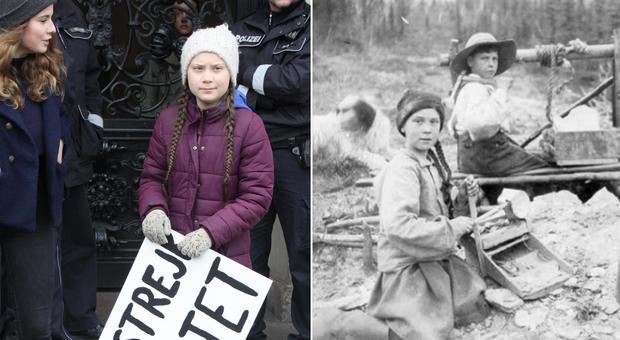 Greta Thunberg, la sosia in una foto di 120 anni fa scatena i complottisti