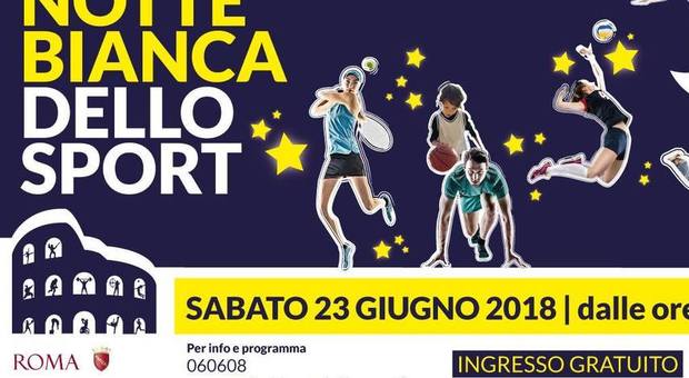 Roma, torna la “Notte bianca dello sport”: il 23 giugno impianti aperti per tutti