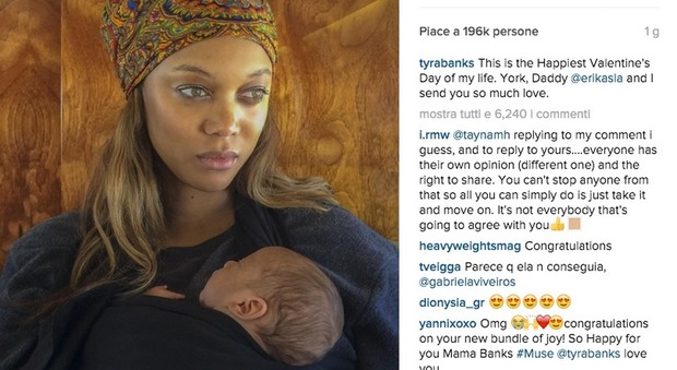 Tyra Banks, la prima foto col figlioletto nato da madre surrogata
