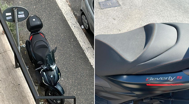 Lo scooter rubato a Roma, in via di Torrenova