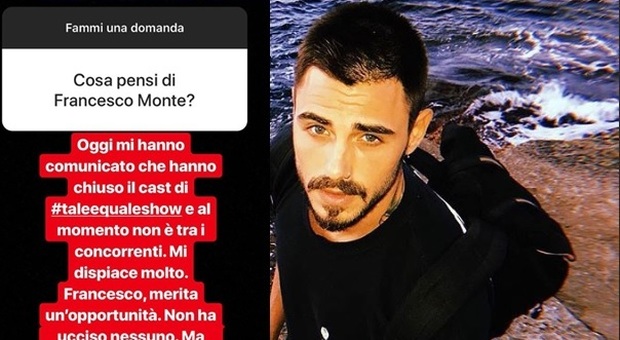 Francesco Monte non farà parte del cast di Tale e quale Show, a rivelarlo Gabriele Parpiglia