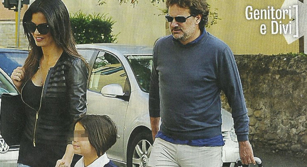 Leonardo Pieraccioni e Laura Torrisi accompagnano la figlia Martina a scuola