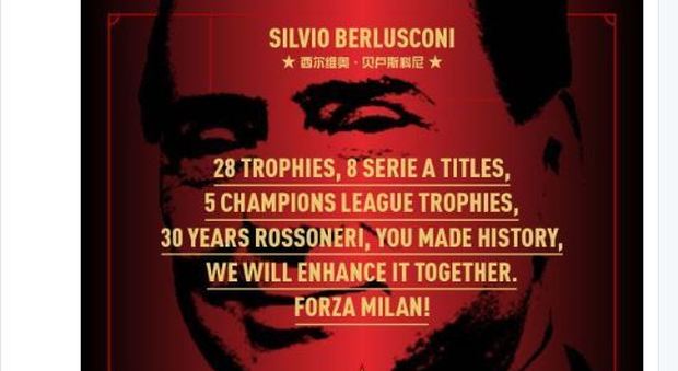 Milan, a Berlusconi gli auguri dai cinesi: «Cresceremo insieme»