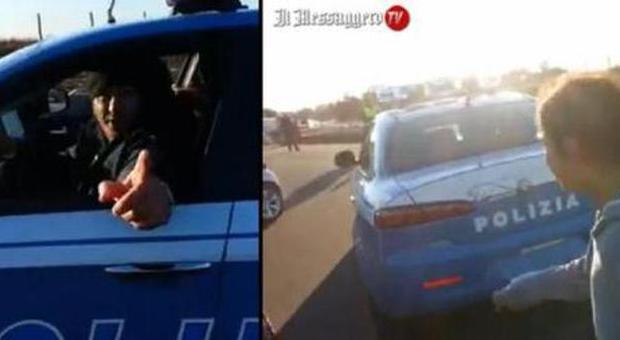 Auto della polizia in mano ai nomadi: su Facebook un video con sgommate e risate alla guida della volante