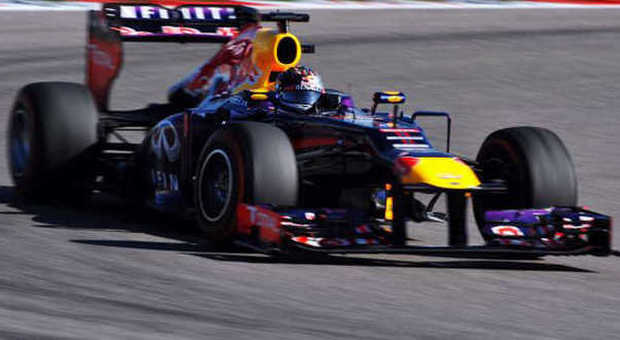 La Red Bull di Sebastian Vettel sul tracciato di Austin