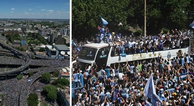 Argentina, delirio a Buenos Aires: 4 milioni di persone in strada. Calciatori portati via in elicottero