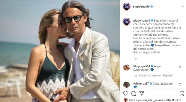 Filippo Inzaghi diventa papà: l'annuncio con la compagna Angela Robusti