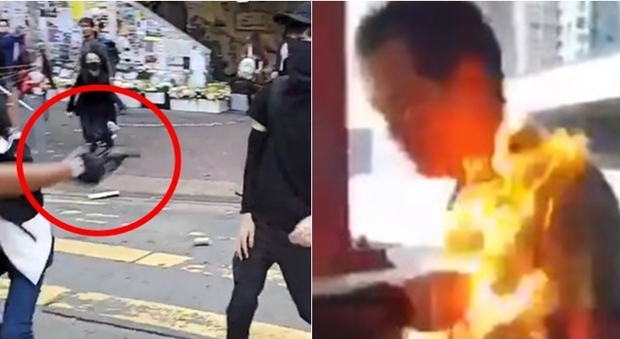 Hong Kong, polizia spara e ferisce due manifestanti, uno colpito al petto è gravissimo: il video choc