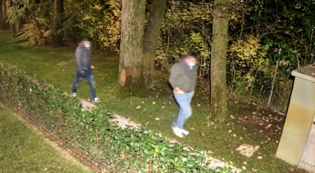 I due ladri ripresi dalle telecamere di videosorveglianza in via Zermanese a Treviso: si fingevano residenti