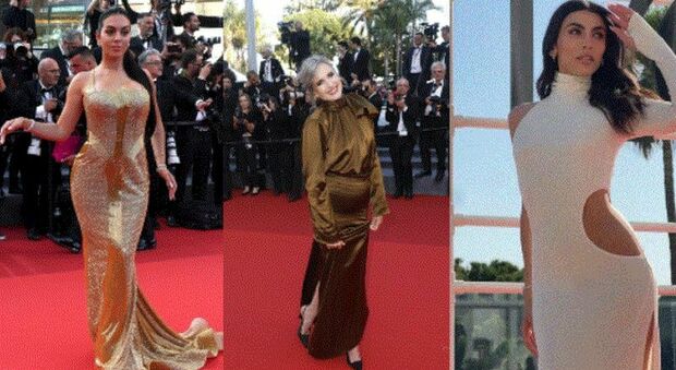 Cannes 2023, look pagelle: Georgina Rodriguez pin-up dorata (7), Giulia Salemi che noia (6), Andie McDowell capello grigio chic (8)